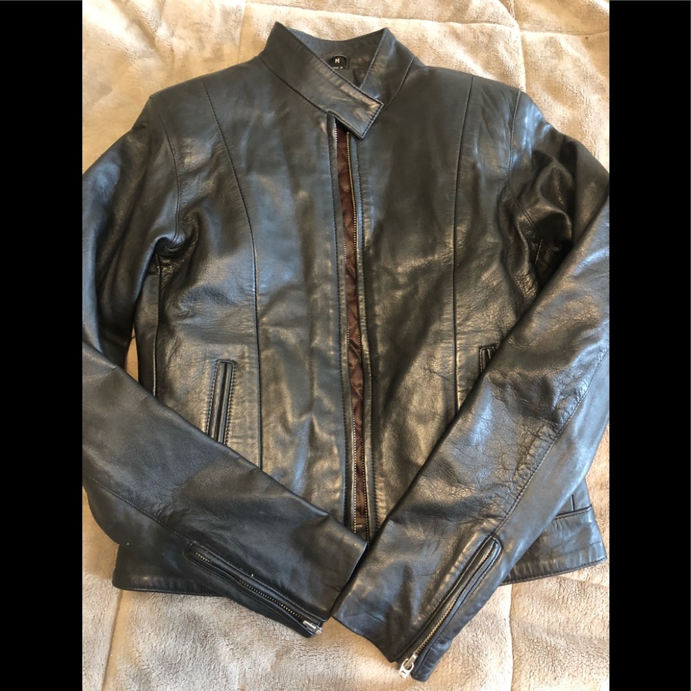 Black Leather Jacket Ladies Size xsmall